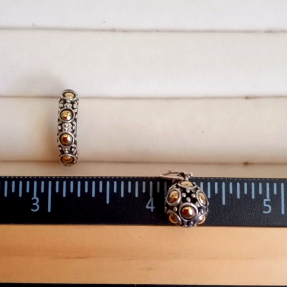 JOHN HARDY TWO-TONE JAISALMER DOT DROP EARRING'S - Picture 6 of 10